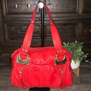 B.MAKOWSKY RED LEATHER PURSE